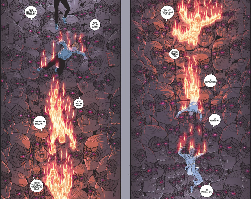 Speaking of falls...Lucifer falls into godhood.